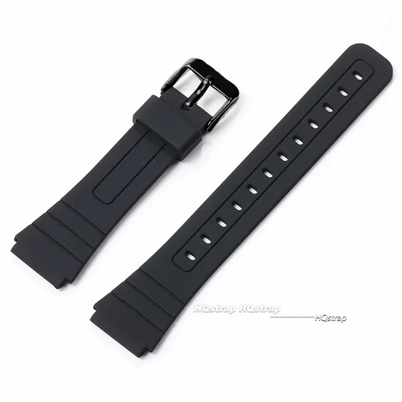 18 mm Silikon-Uhrenarmband für Casio W800H, weiches Armband, schwarzes Gummiarmband für SGW400 F91W F84 F105/108/A158/168 AE1200/1300