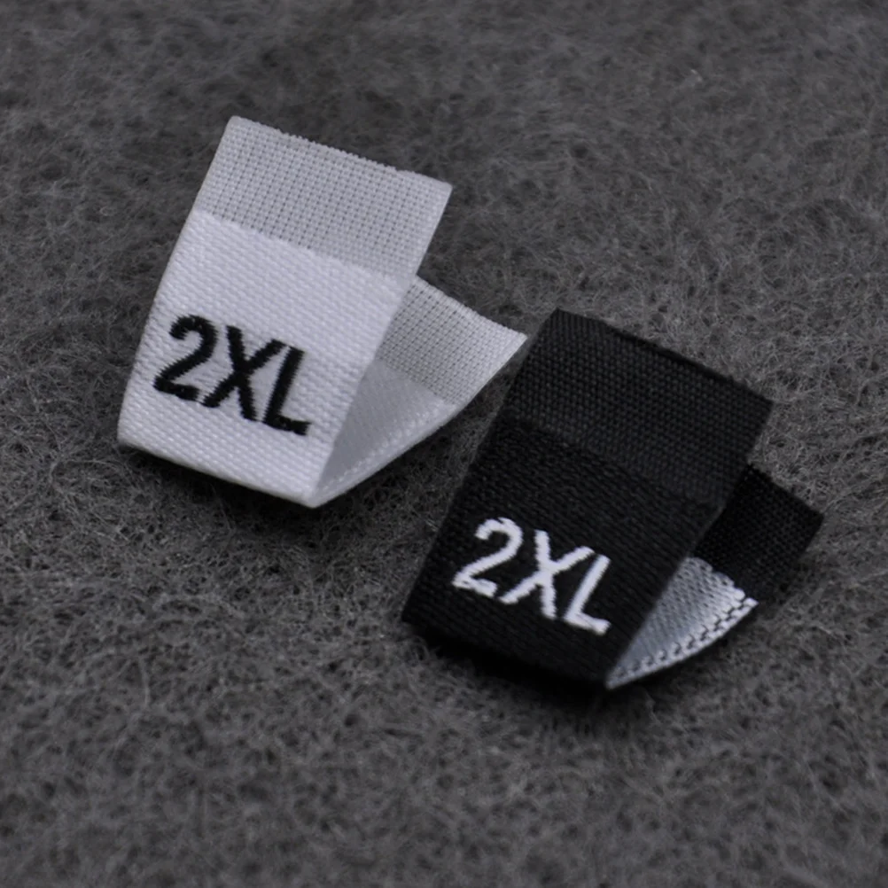 400Pcs Label Ukuran Pakaian Lipat Bahan Kain Tenun Tahan Lama untuk Toko, Organisasi Rumah, Inventaris, Label Ukuran Pakaian