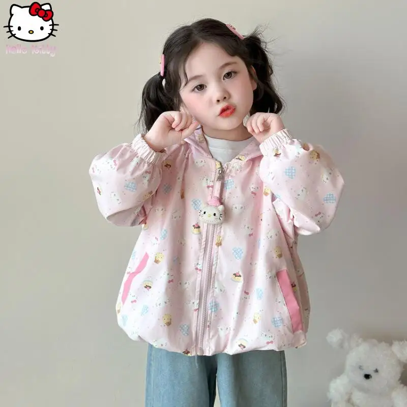 مرحبا كيتي فتاة Kawaii هوديي أنيمي الأطفال الخريف جديد سانريو الكرتون Stormtrooper طالب الحلو ومتعددة الاستخدامات القوس بلايز عادية