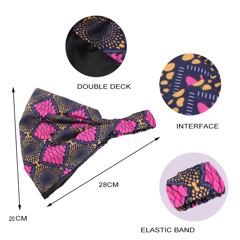 New Women flower Pattern Headband Turban Boho Hair Band Bandana Sports Sweatband Hippie Style Hair Accessories