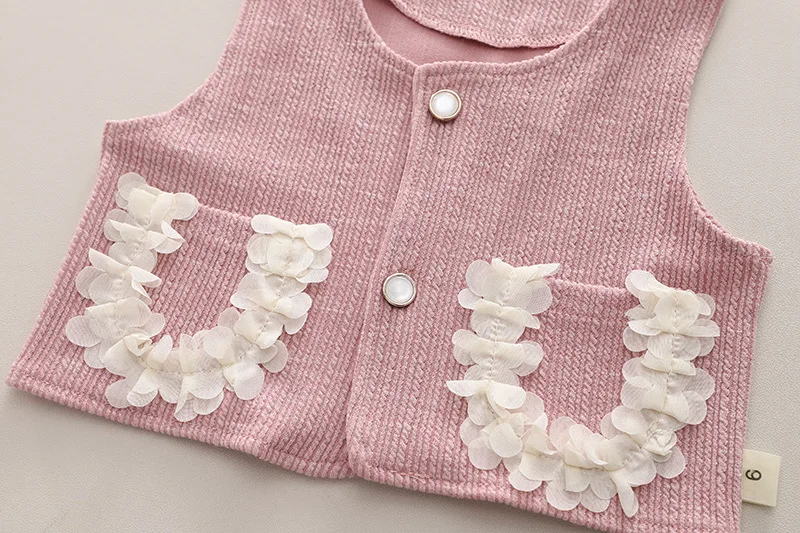 2024 Nieuwe Lente Herfst Baby Meisje Kleding 1 Tot 2 Jaar Mode Effen Kleur Mouwloos Vest + Shirts + Broek Meisjes Boetiek Outfit