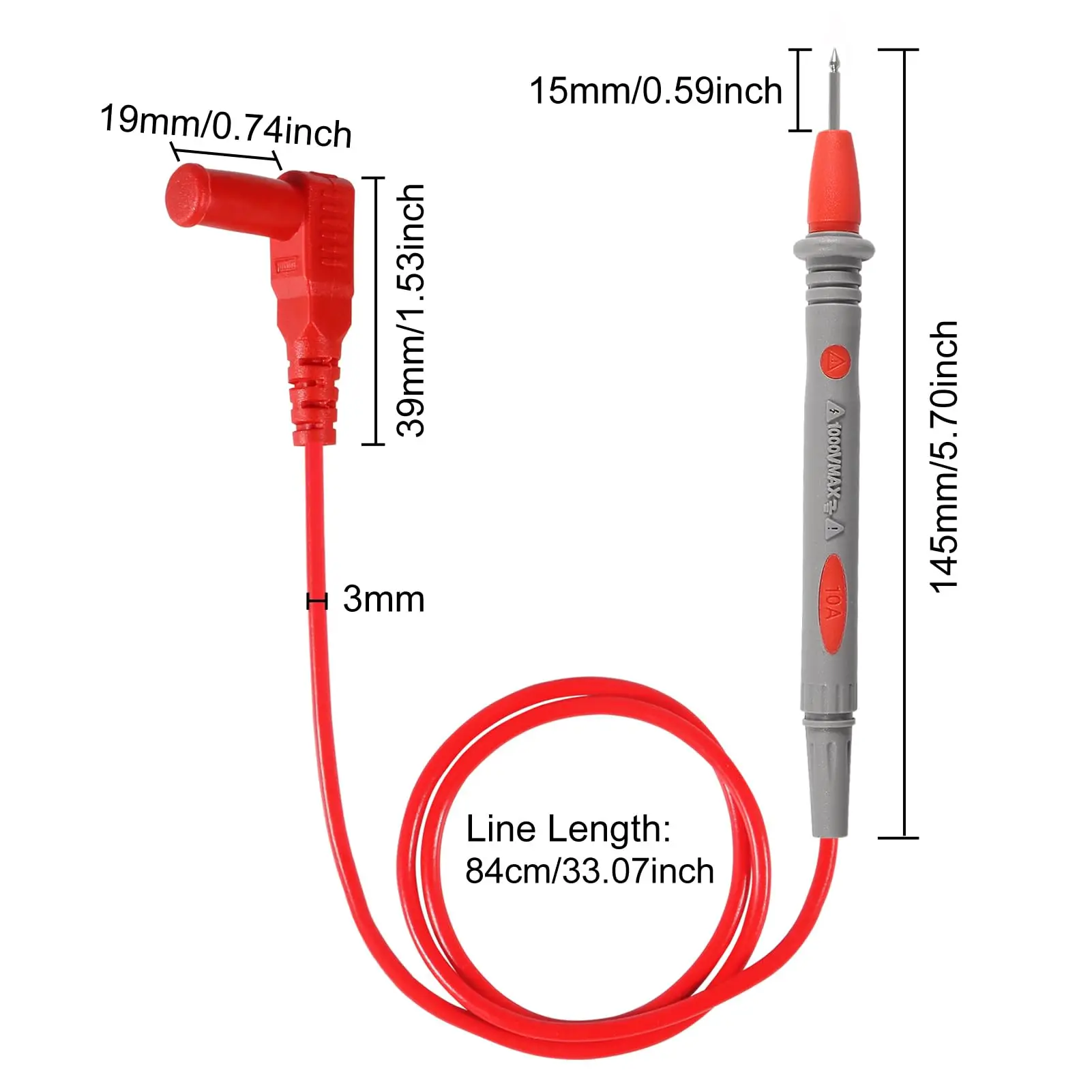 2 conjunto 10/20a kit de chumbo teste multímetro sondas cabo universal voltímetro leva testador fio caneta cabo para multímetros digitais
