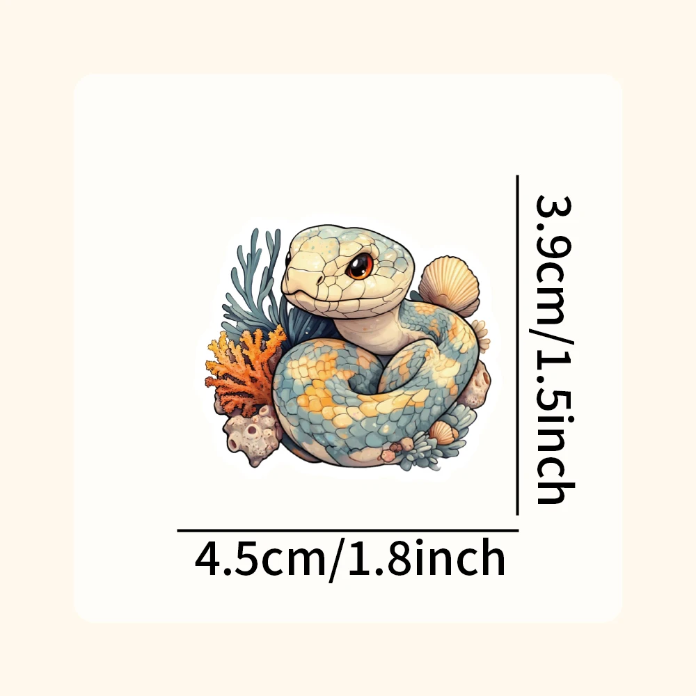54PCS Ethereal Fantasy Snake Stickers Pack - Kawaii Floral Reptile Decals for Laptop, Water Bottle, Phone Case & Room Decor