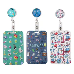 Portatarjetas de Química retráctil, carrete de insignias de ciencia, cordón, enfermera, empleado, nombre, tarjeta de identificación, suministros de negocios