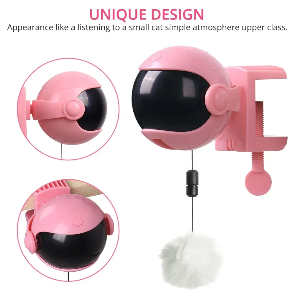 Giocattolo per gatti a movimento elettronico, palla di sollevamento, teaser per gatti divertente, svolazzante elettrico, rotante, giocattolo interattivo per animali domestici, forniture per animali domestici