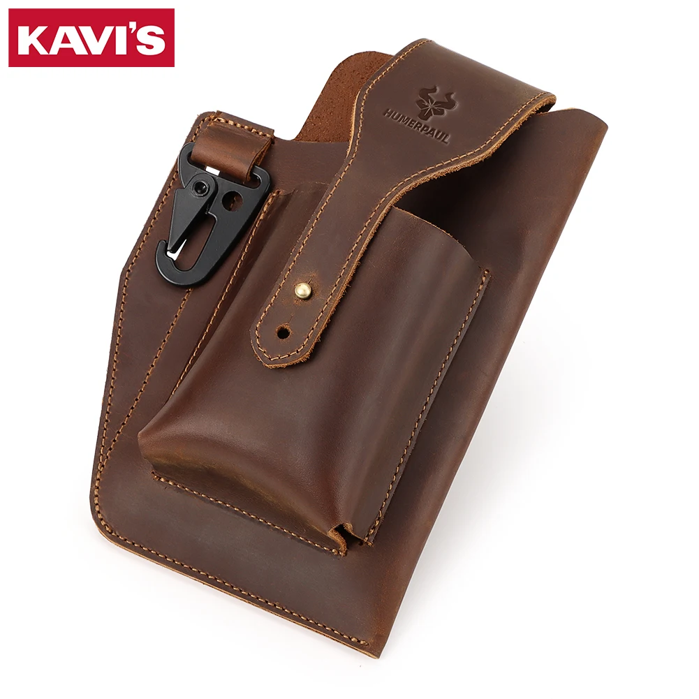 

Genuine Leather Cell Phone Belt Pack Bag High Quality Loop Waist Holster Pouch Case Casual Outdoor Lightweight Belt Fanny Packs