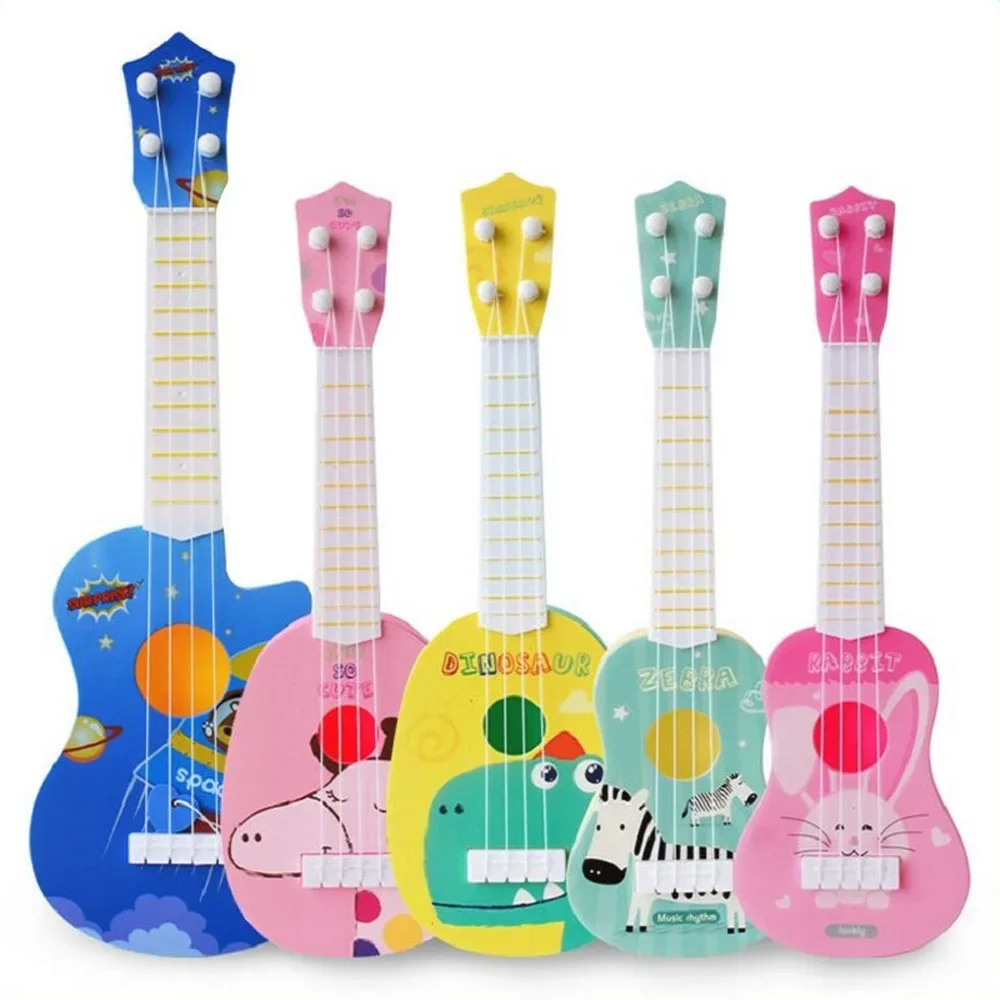 Divertido ukelele instrumento Musical niños guitarra juguetes Montessori para niños juego escolar educación regalo de cumpleaños de Navidad