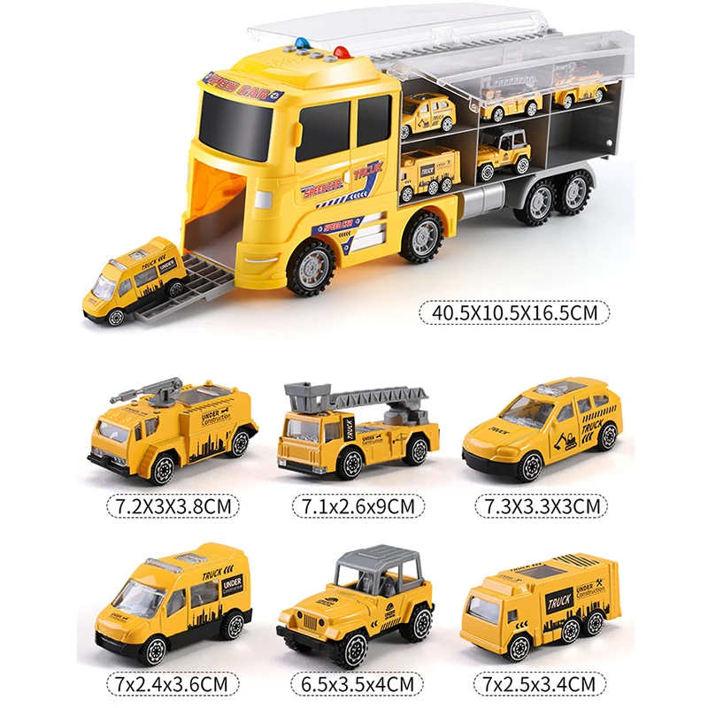 ใหม่รถขนส่งคอนเทนเนอร์ Carrier รถบรรทุกขนาดใหญ่ยานพาหนะของเล่น Mini Diecast รถยนต์รุ่นของเล่นเด็กวันเกิดของขวัญ