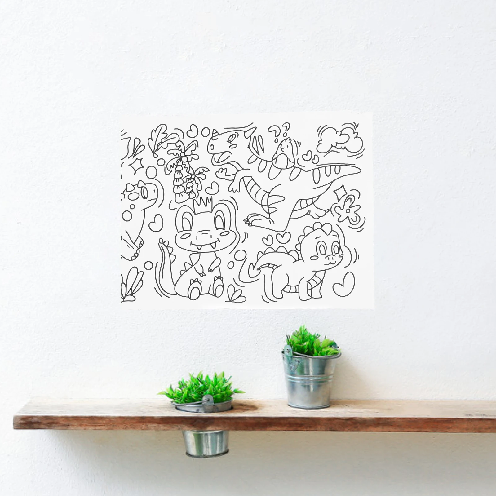 大きな塗り絵シート 子供用お絵かきロール 事前に描かれた輪郭線付き 洗える壁に優しいアートペーパー 幼児向け