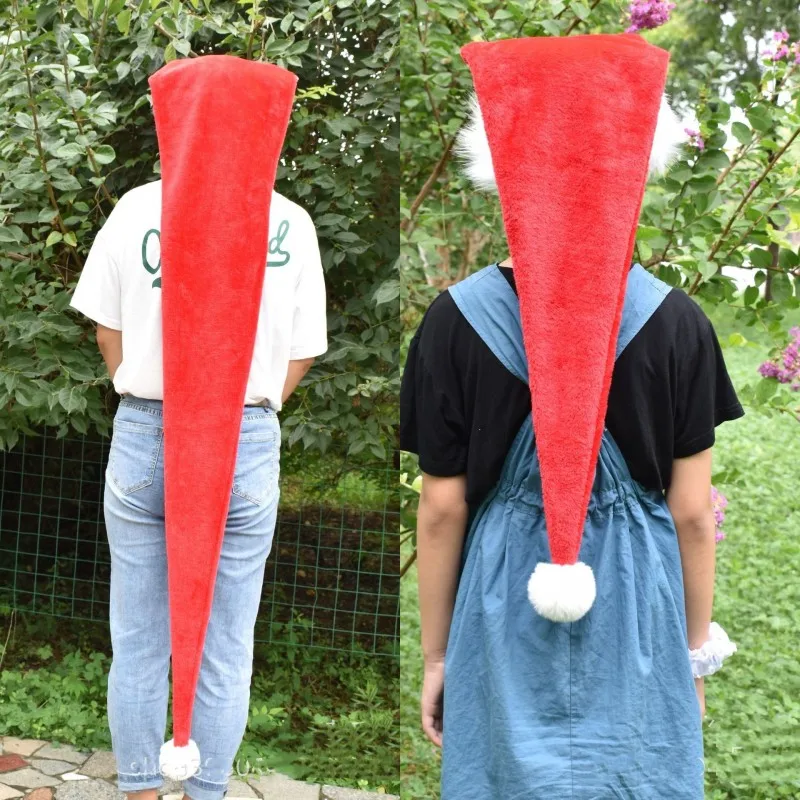Longitud extendida niños adultos Navidad sombrero de Papá Noel gorra de Navidad Festival de Año Nuevo sombreros de fiesta regalos niños sombrero rojo
