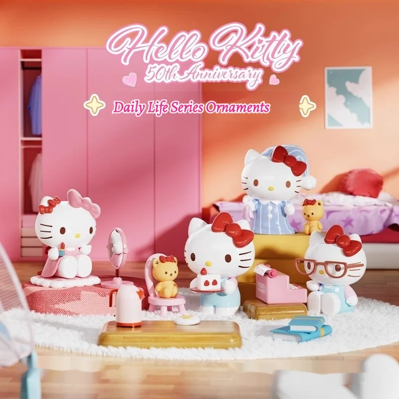 

Kawai Cartoon Sanrio Hello Kitty Daily Life Series Blind Box Mysterious Box Room Decoration Children'S Toys Birthday Girl.