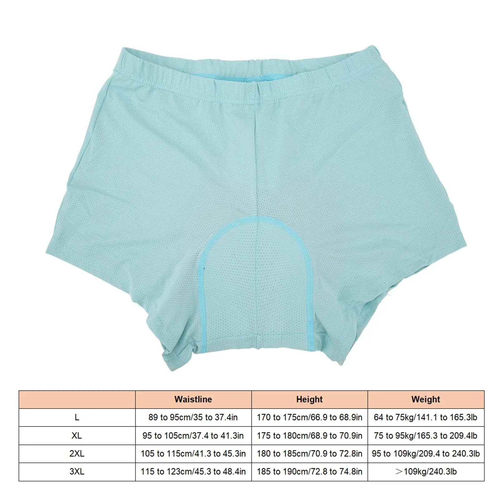 Breathable Cycling Liner Shorts with Sweat Channel - High Elastic Waistband for mountain Biking, Blue Underwear