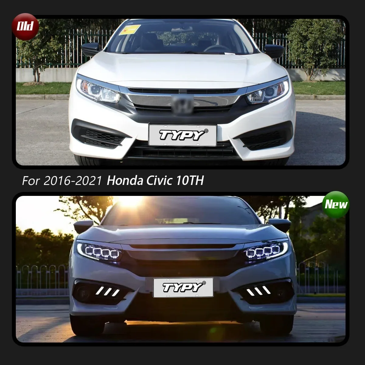 

Car Styling HeadLamp Assembly For Honda Civic Headlights 2016-2021 Upgrade Modified to NEW Civic Dynamic Turn Brake Headlight