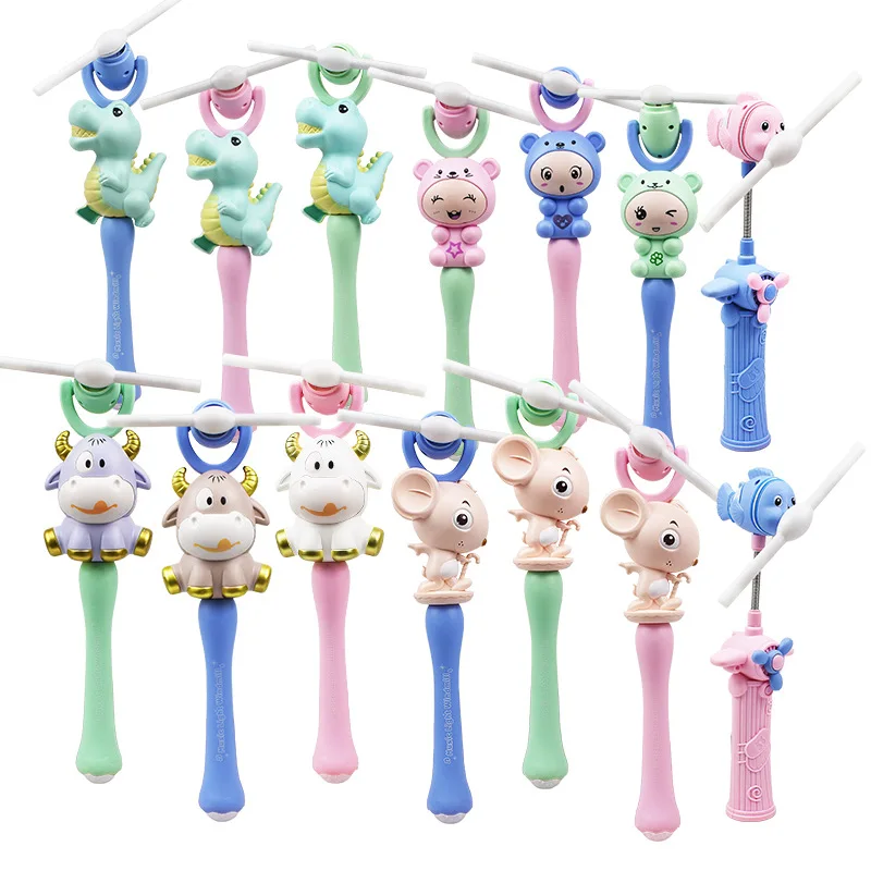 Cartoon Cute Animal Windmill New LED Light-emitting Windmill Toys Glow In The Dark Toys Children Music Colorful Flashing Toys