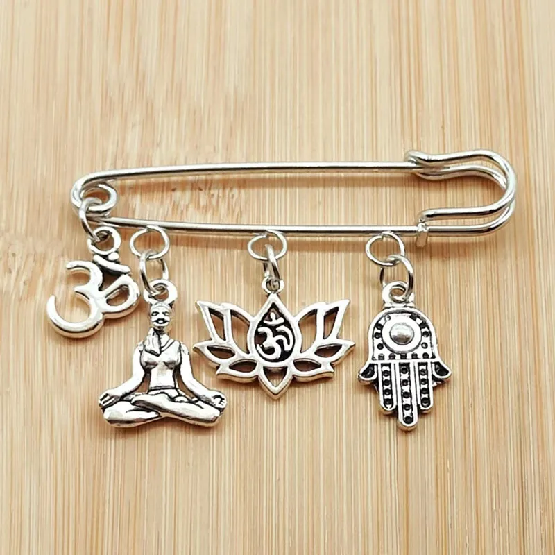 Brand New Fashion Yoga Amulet Brooch Lotus Buddha Pin Ladies Men Backpack Clothes Fashion Friends Gift