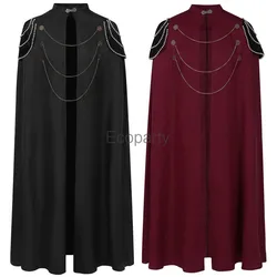 Medieval Renaissance Warrior King Guard Maxi Cloak Vintage Bead Chain Vampire Count Cosplay Costume Halloween Cape For Men Women