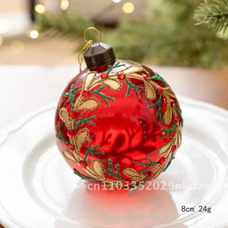 8cm Christmas Glass Ball Christmas Decorations Christmas Tree Decorative Ball Pendant