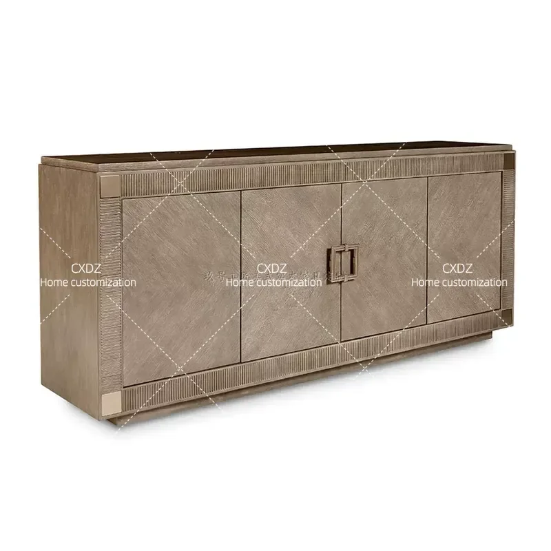Neoclassical Simple Living Room TV Cabinet Storage Locker Customizable Modern Leisure Furniture