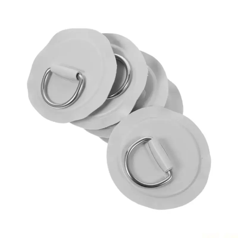 U2JB D-Shape Hanger Plate Set 5 Piece for Water Sports Equipment, 8cm Round Tie Down Plates for Camping and Cable Management