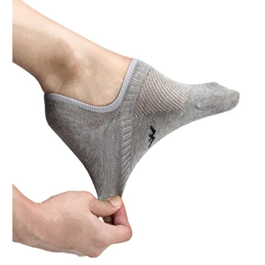 

Thin No Show Socks Seamless Wide Toe Box 6 Pack Liner Unisex Size S to X- Cotton Footies