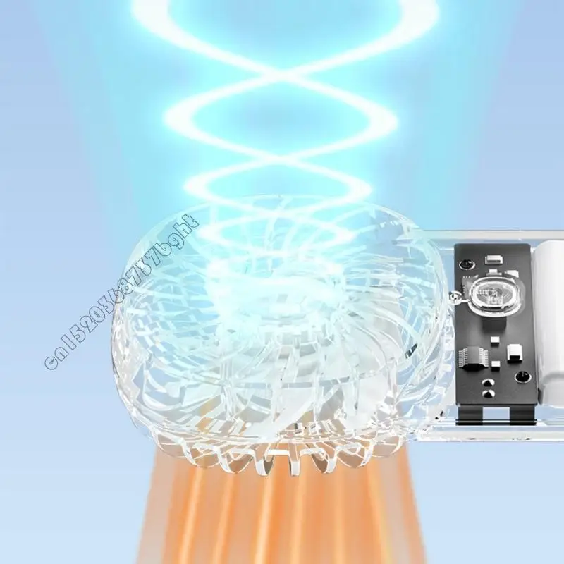 

4xFB Легкий прозрачный портативный вентилятор 3 скорость 1200 мАч аккумулятор USB.