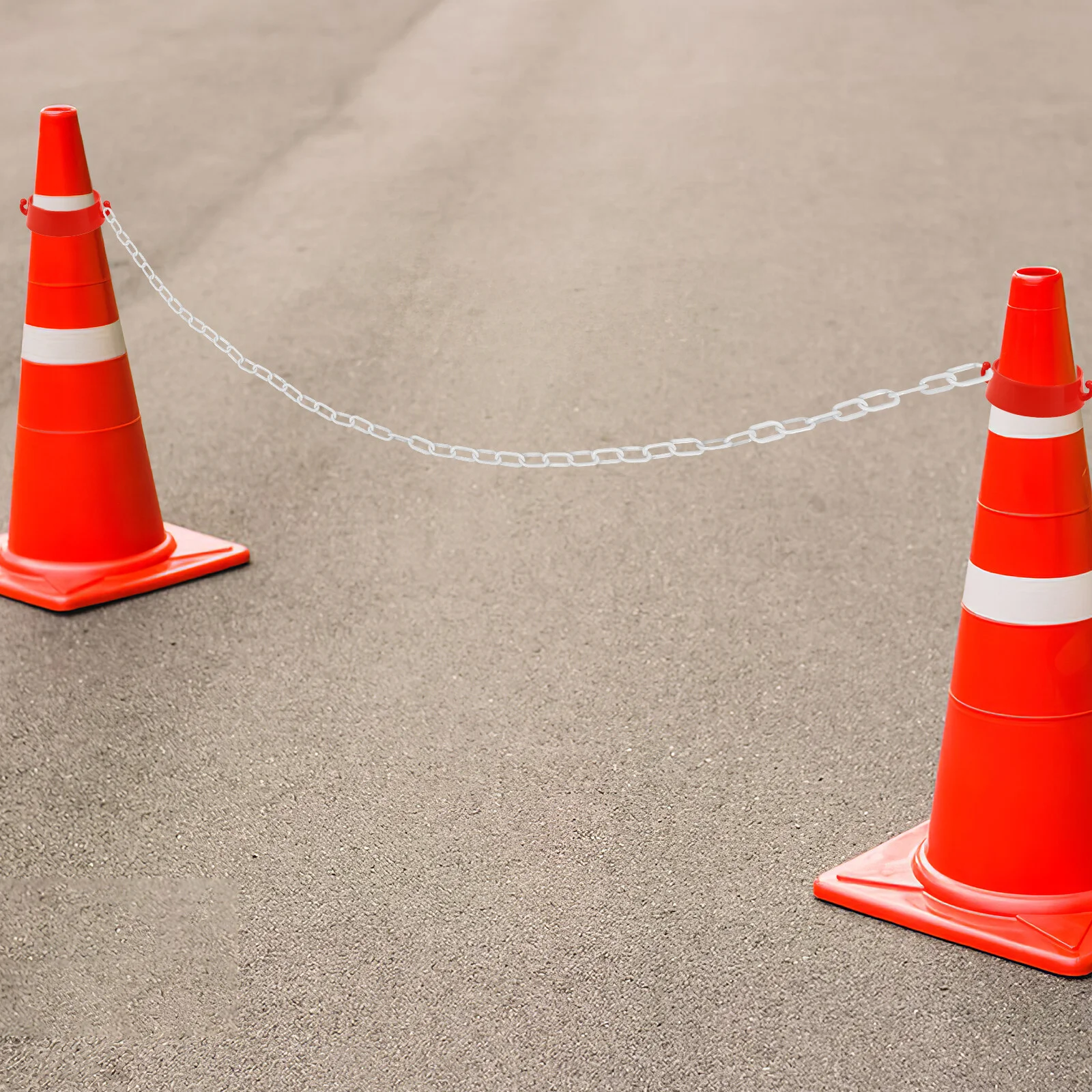 Cadena protectora de seguridad, cadenas de plástico, enlaces de barrera, estacionamiento, valla, lote de seguridad