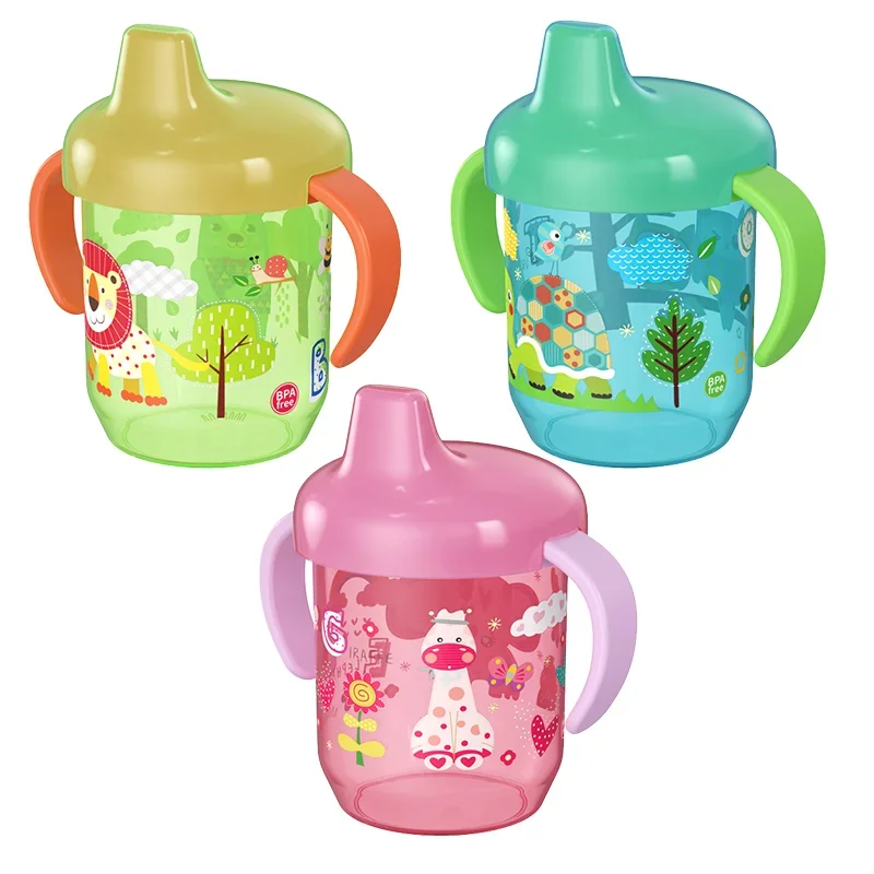 

Детские обучающие чашки для питья, чашки с изображением утконоса, идеально подходят с двойной ручкой для малышей, переходные для независимого питья