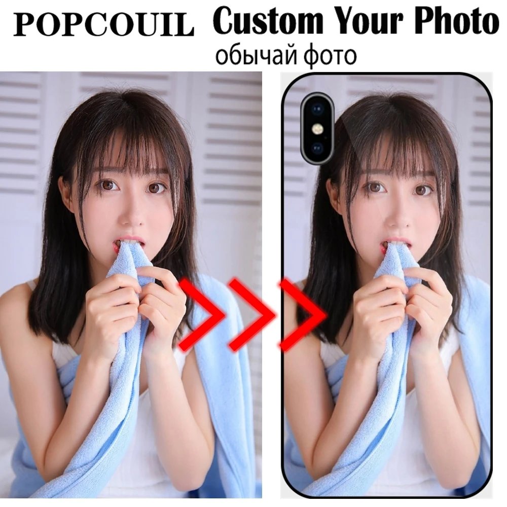 POPCOUIL Custom Luxury Leather Phone Case for IPhone 13 6 7 8 Plus X 11 Pro XS MAX XR Cover Customized Design Picture Name Photo