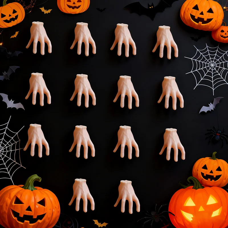 Halloween Horror Mini Plastic Hands Realistic White Faux Limbs for Halloween, Birthday Party Decorations, Role-playing Games