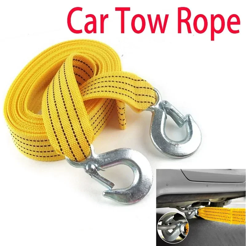 400cm 5Tons Car Tow Rope Heavy Duty Towing Pull Cable With Hooks High Strength Nylon Trailer Strap Car Rescue Tool Accessories