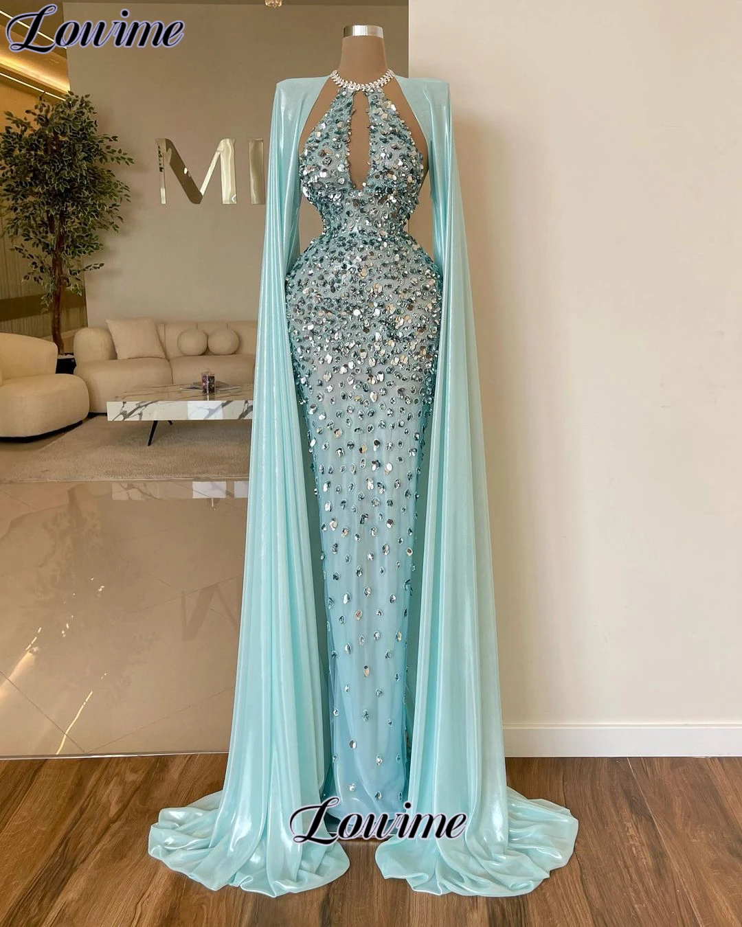 

Fully Handmade Sewing Sequins Evening Dresses Muslim Arabic Mermaid Evening Gowns Wedding Guests Dresses 2023 Robes De Soirée