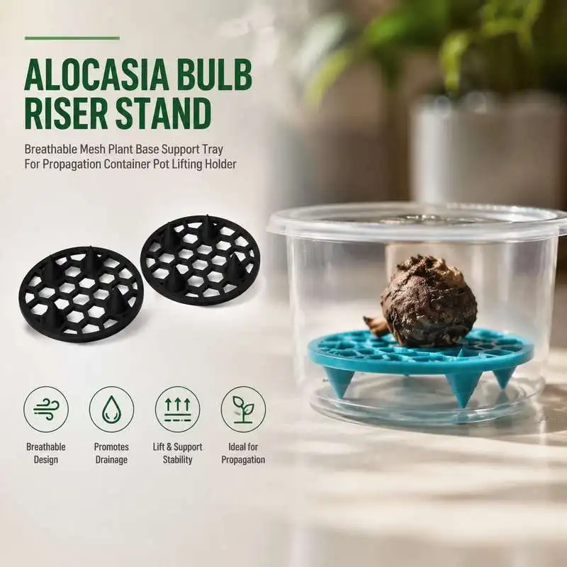 Alocasia Bulb Riser Stand Breathable Mesh Plant Base Support Tray For Propagation Container Pot Lifting Holder