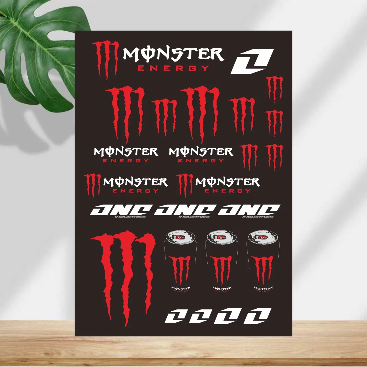

Reflective Monster Energy Sticker Red Logo Motorcycle Tank Helmet Bike Car Decal Kit For YAMAHA Kawasaki Suzuki HONDA