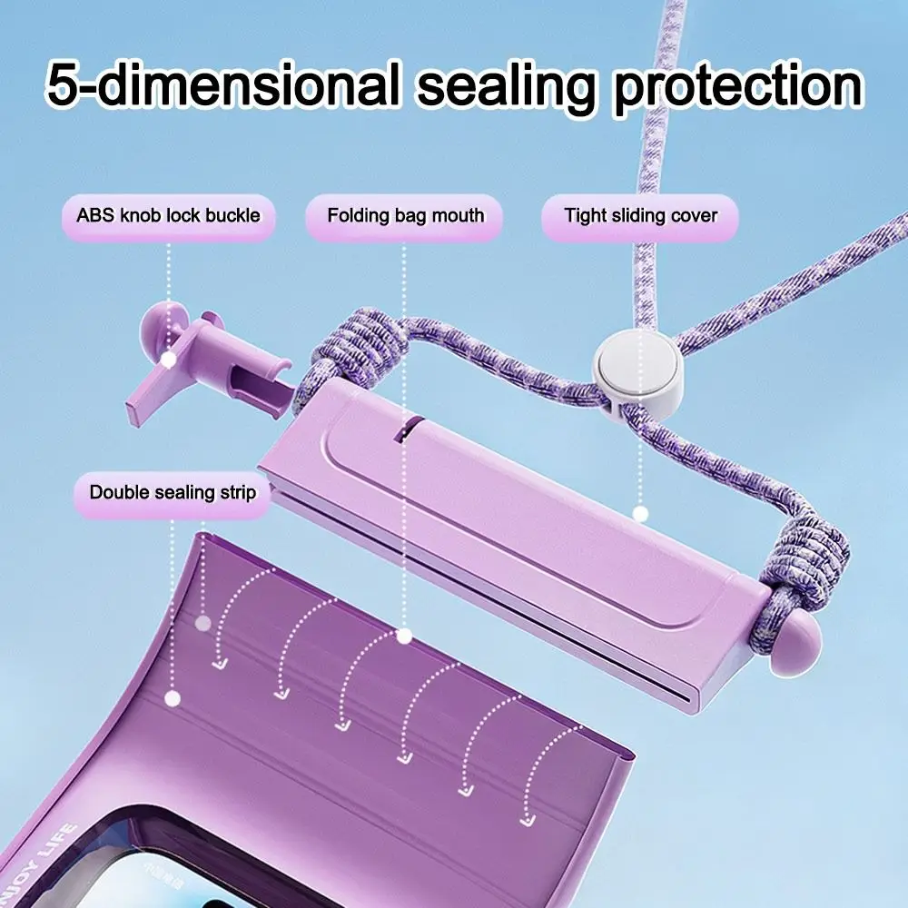 Touchscreen Waterproof Phone Pouch Seal Transparent Drift Diving Swimming Bag Phone Protective Case