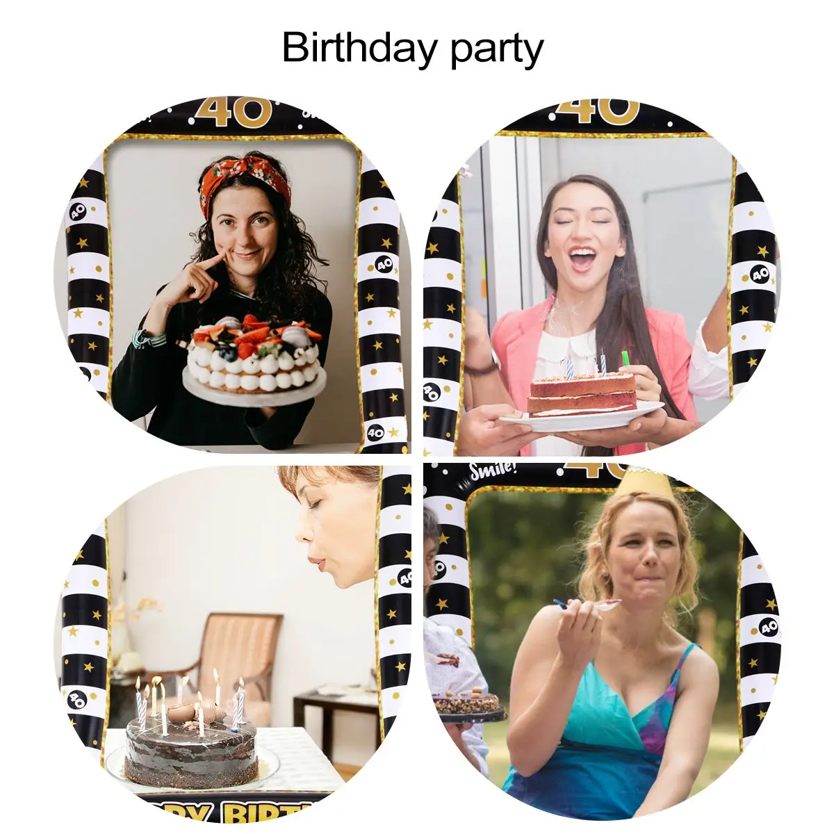 

Inflatable Photo Frame Booth Picture Decorations Props Party Plastic Selfie Children's