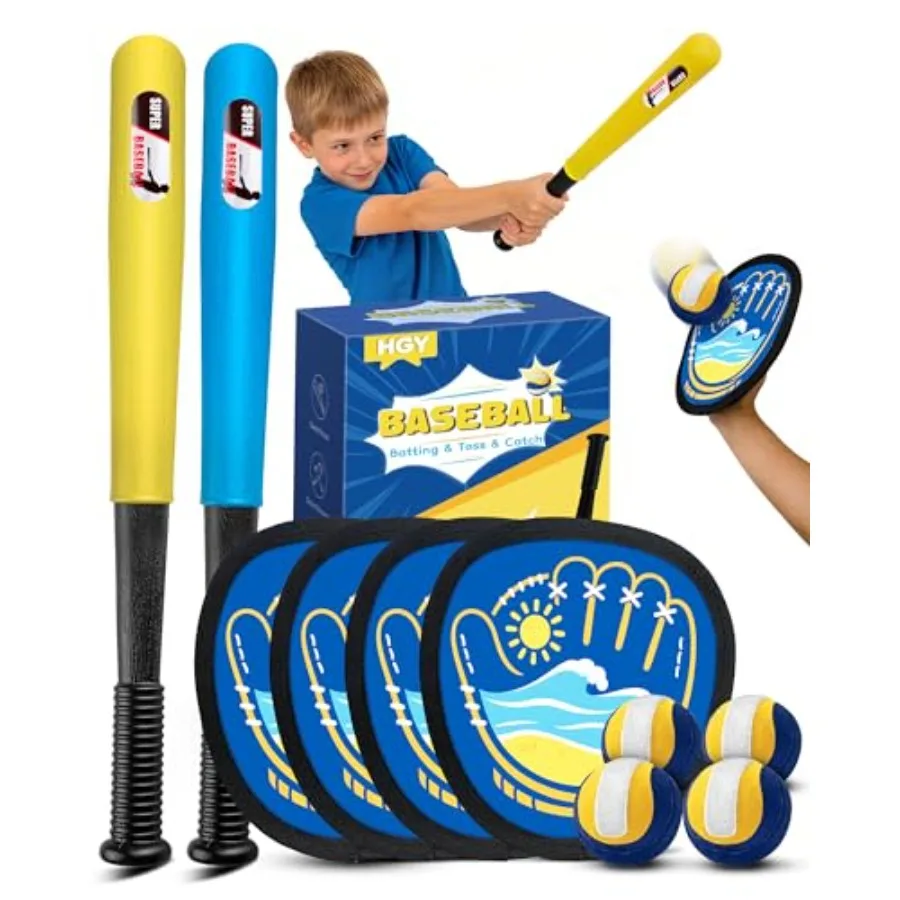 Toss and Catch Baseball Toys Outdoor Sport Games for and Family with Tball Bats and Toddler Baseball Glove and Sticky Soft Ball