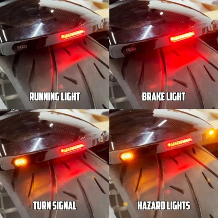 حاجز خلفي للدراجة النارية مع مقعد منفرد واقي الطين القصير والذيل طقم إضاءة الفرامل لإشارة الانعطاف لـ Harley Softail Fat Boy FXBRS 2018 #5