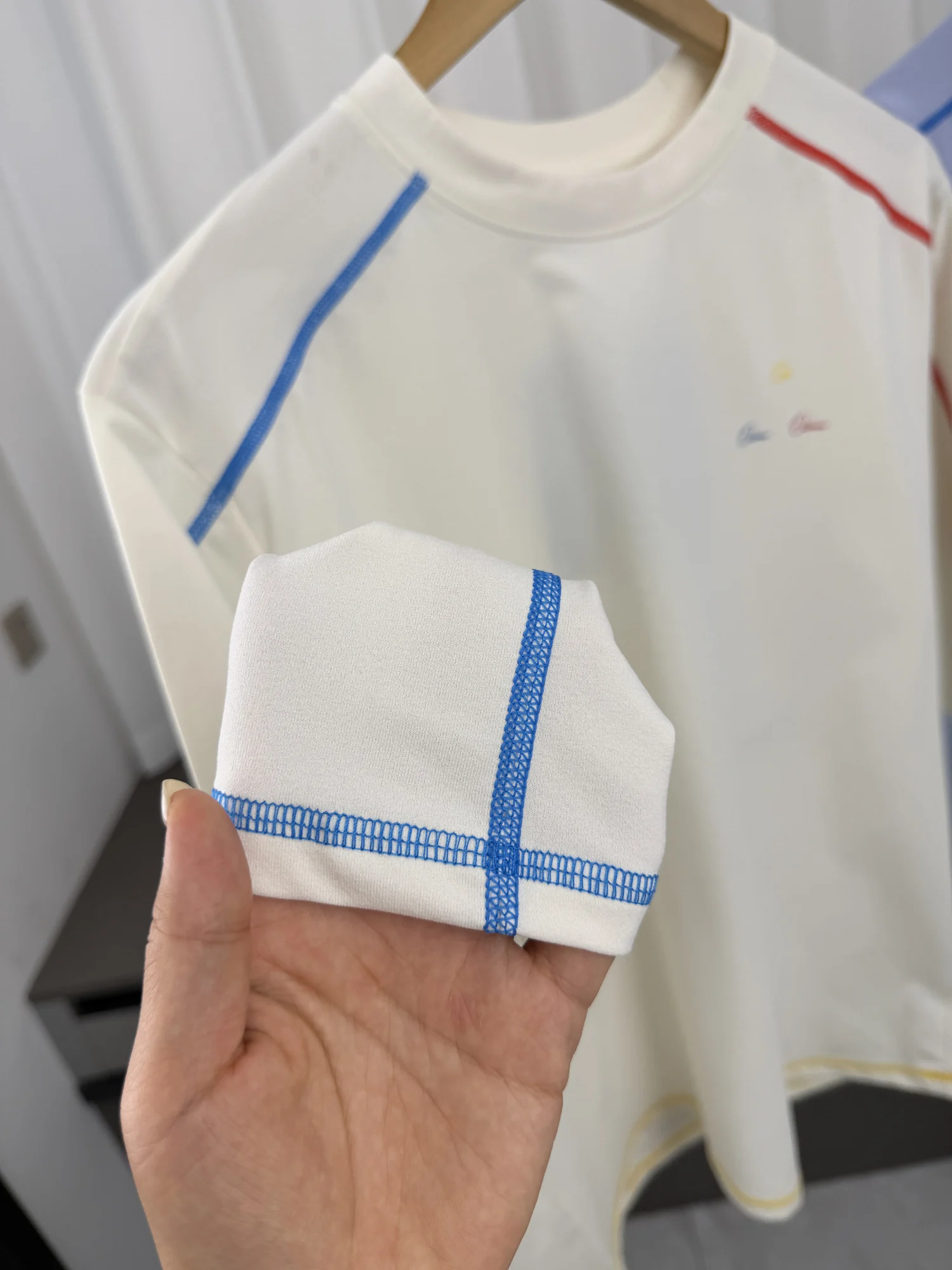 Men's Casual Long Sleeve T-shirt Breathable Quick Dry round Neck Letter Print Contrast Color Stitching Autumn Fashion Loose Fit