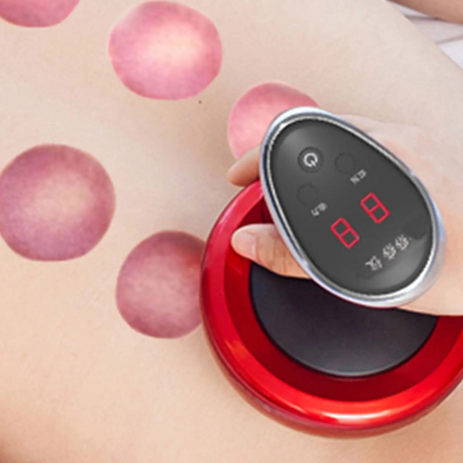 

1Pcs Electric Guasha Massager Charging Guasha Instrument Portable Red 6 Gear Big Suction Meridian Therapy Device Body Scraping