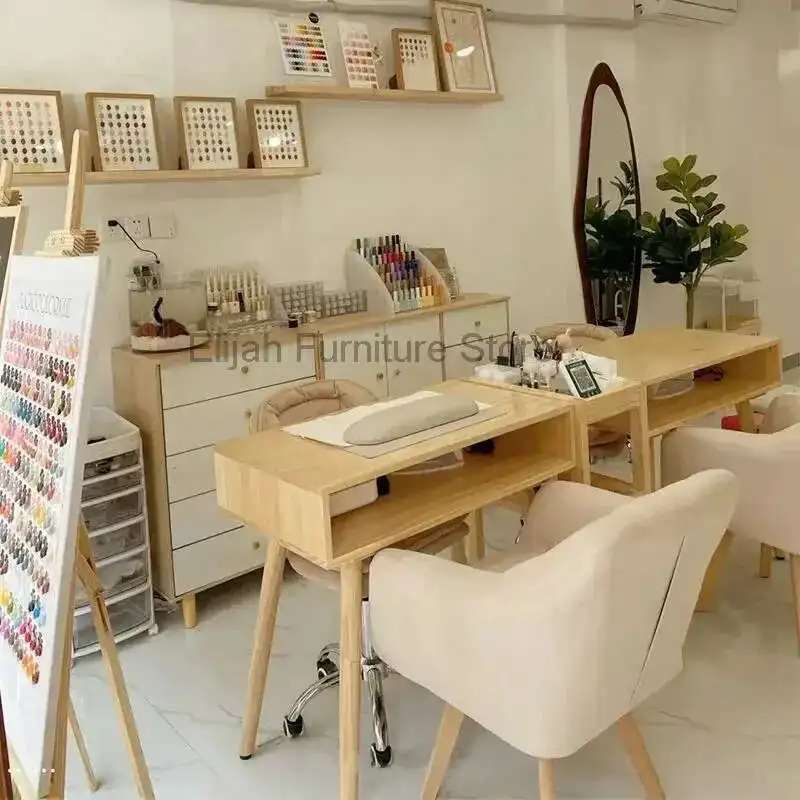 

Wood Makeup Manicure Table Beauty Nail Prosthetic Manicure Table Professional Nail Office Schmincktisch Salon Equipment