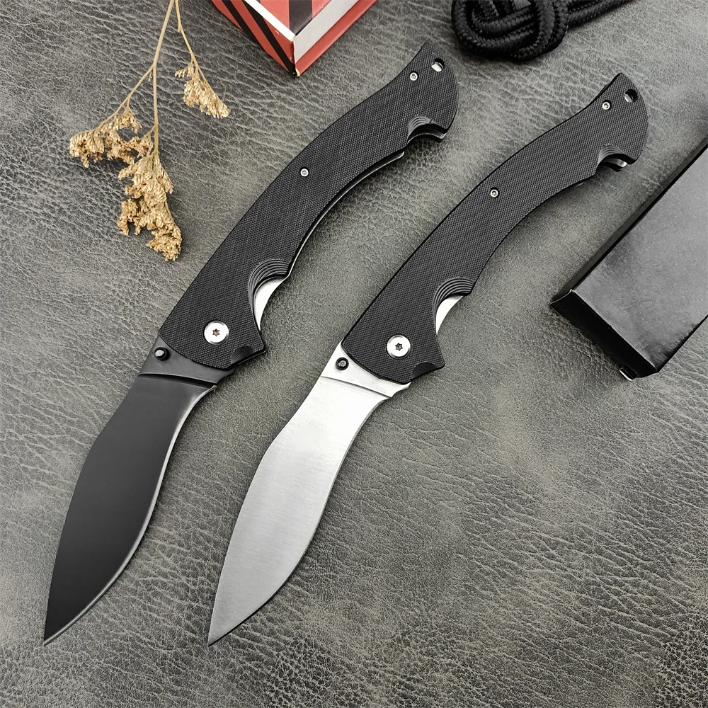 Outdoor Folding Knife High-Hardness 440C Steel Nylon Fiber Handle Tactical Camping Tool Rescue Self-Defense Military Knife