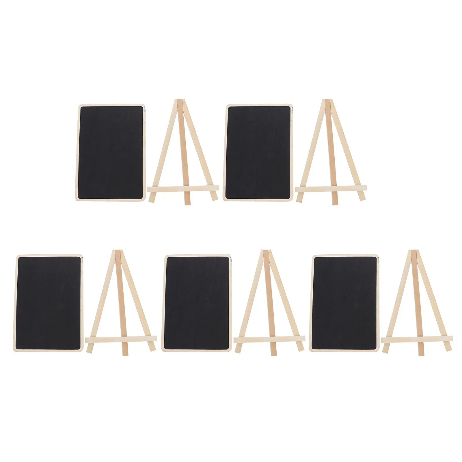 5 Pcs Vertical Blackboard Signs Easel Chalk Boxwood Small Standing Chalkboard Tabletop Mini for Tables