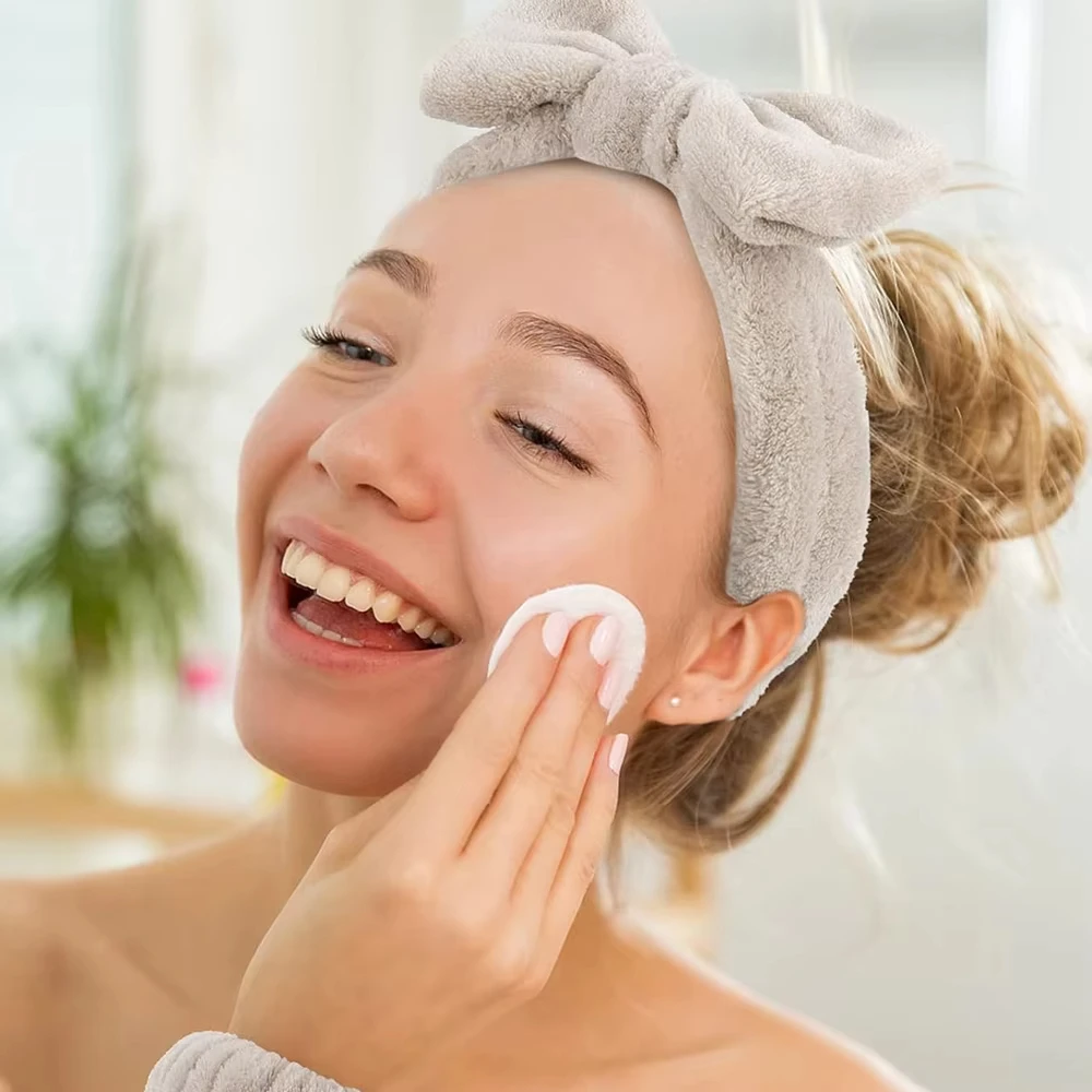 7 قطعة مجموعة عصابات رأس ماكياج العناية بالبشرة عصابات الإسفنج القماش مع دبوس الشعر معصمه للنساء فتاة غسل الوجه سبا اكسسوارات ﻿