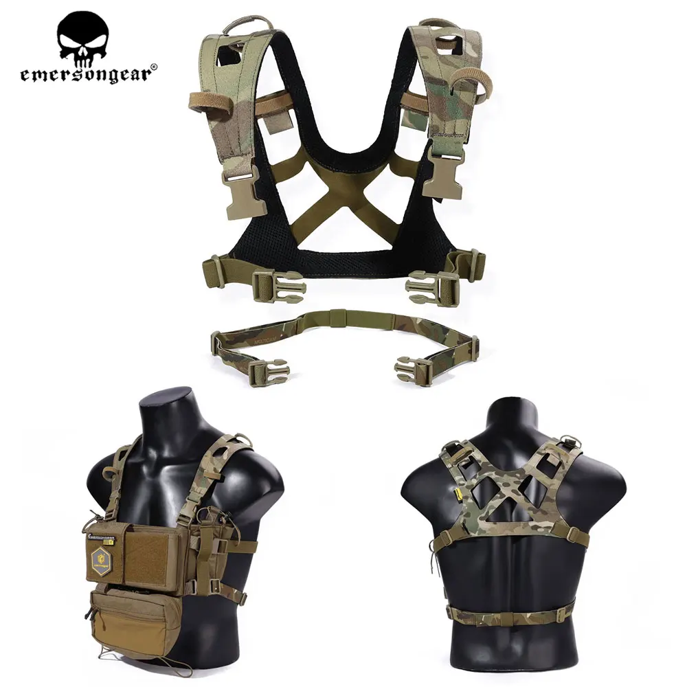 

Emersongear Tactical Molle Airlite Chest Strap Combat Flexible Harness For CP Style MK4 D3CRM Outdoor Civilian Airsoft Hunting