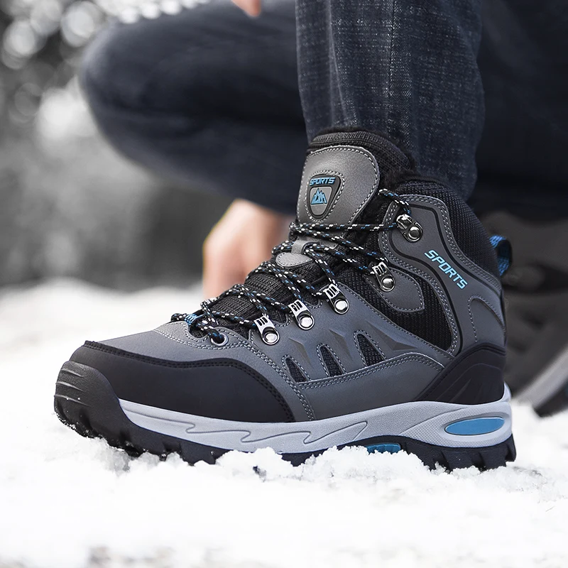 

Winter High-Top Hiking Shoes - Fleece-Lined Warm Cotton Shoes, Non-Slip Wear-Resistant Sneakers for Couples & Seniors