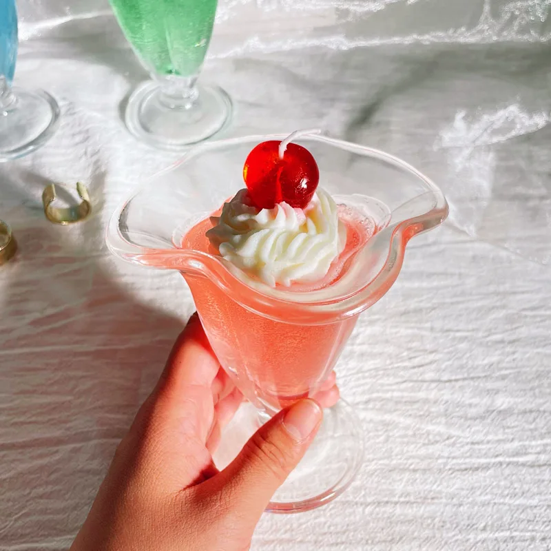 Creative Fruit Juice Jelly Wax Cocktail Aromatherapy Candle Glass Cup Aromatherapy Jelly Candle Summer Gift Bedroom Decoration
