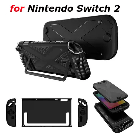 Hard Shell Front Cover Bundle Protective Case Set for Nintendo Switch 2 Gaming Console Hard Shell TPU+PC Split Game Accessories