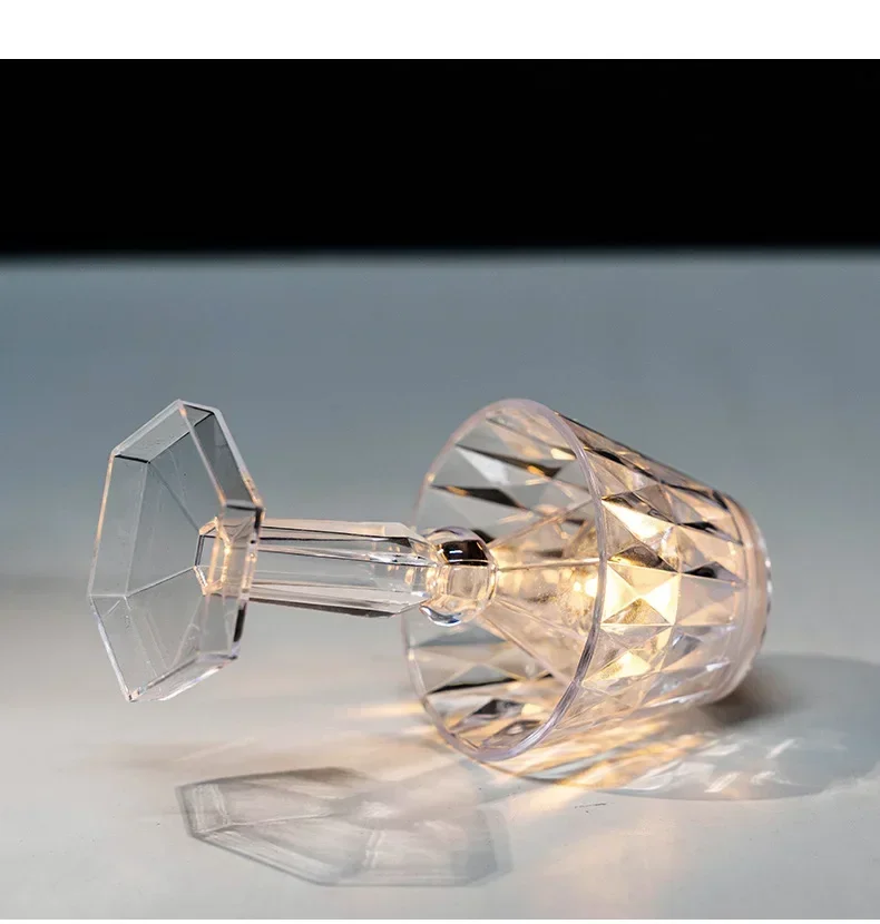 Mini Kristall Tischlampe Farbwechsel Batterie Nachttischlampe Nachtlicht für Tisch Abendessen Bar Schlafzimmer Party Weihnachten LED Nacht – Detail 11