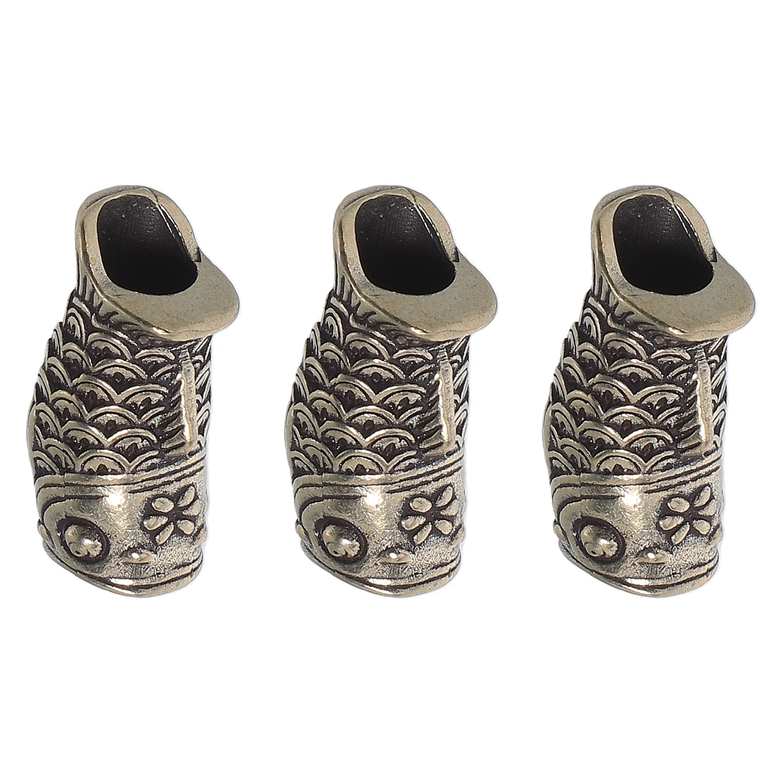 

3Pcs Finish Koi Fish Charm Vintage Metal Spacer Beads for Jewelry Making Parachute Cord Lanyard Keyring Bag Charm DIY
