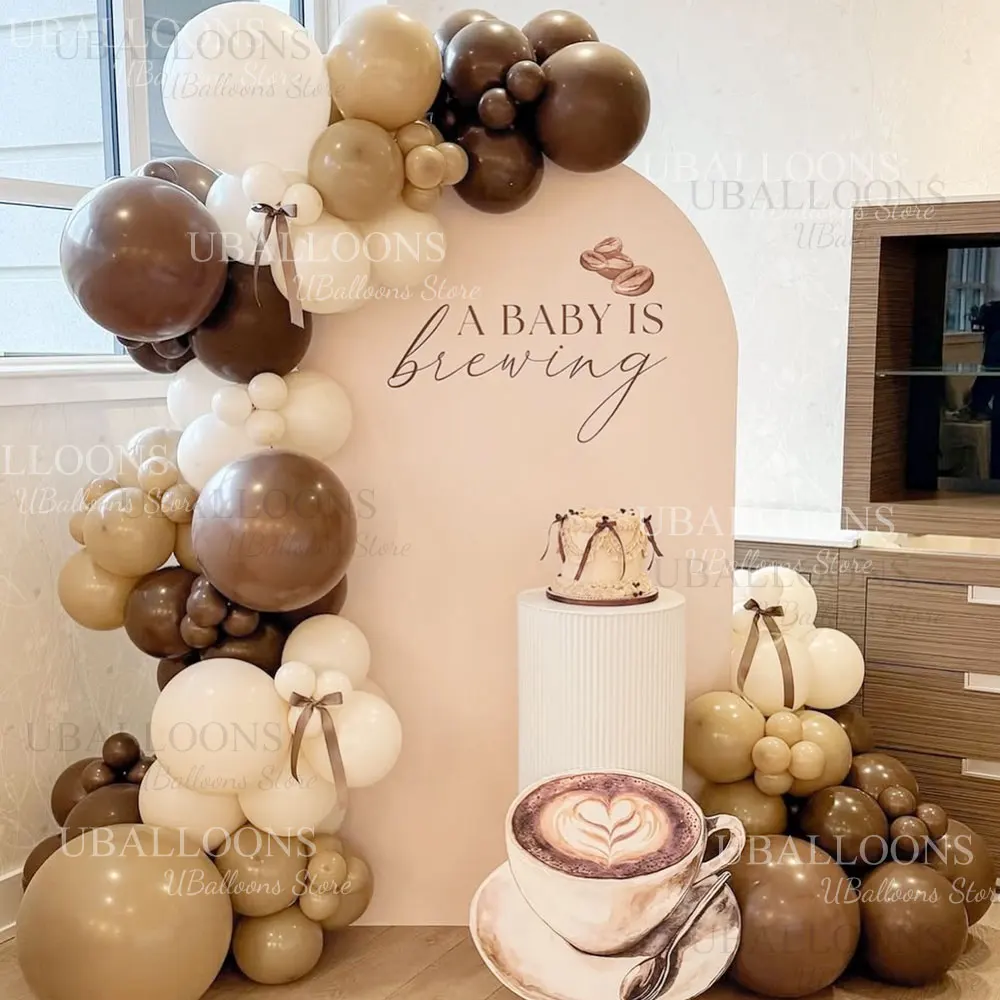 85-teiliges Aprikosenbraunes Ballon-Set Boho Nude Skin Elfenbein Kaffee Khaki Ballonbogen für Geburtstag Babyparty Hochzeit Partydekoration – Detail 5